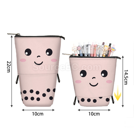 Customization Milk Tea Retractable Pencil Case Corporate Gifts