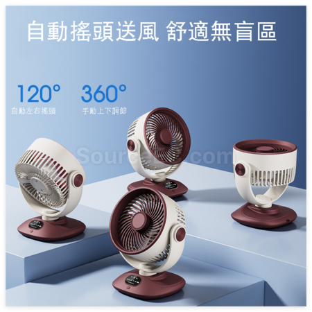 Portable LED Digital Display Oscillating Fan