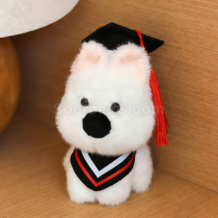 Customization West Highland White Terrier Plush Graduation Doll Corporate Gifts
