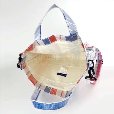 Customization PVC detachable Crossbody Woven Shopping Bag Corporate Gifts