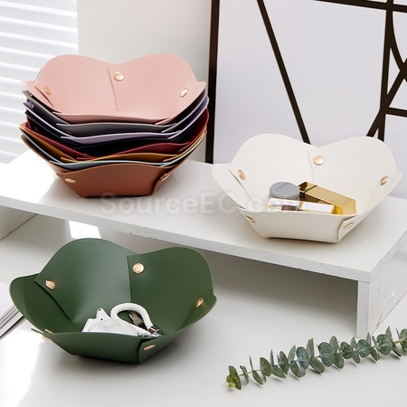 Flower Shape PU Leather Tray