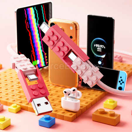 Customization 4-in-1 Building Block Charging Cable Corporate Gifts