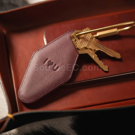 Customization Double-Sided Diamond PU Leather Keychain Corporate Gifts