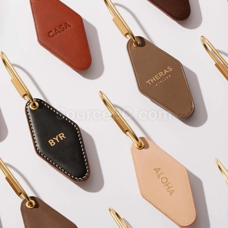 Double-Sided Diamond PU Leather Keychain