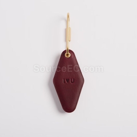 Customization Double-Sided Diamond PU Leather Keychain Corporate Gifts