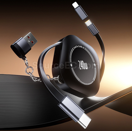 Retractable Storage Fast Charging Data Cable