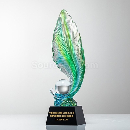 Customization Feather Crystal Award Trophy Corporate Gifts