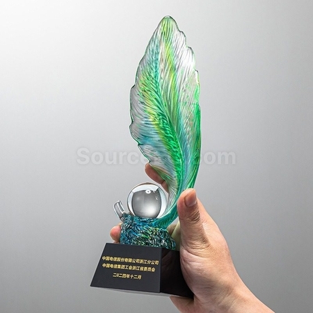 Customization Feather Crystal Award Trophy Corporate Gifts