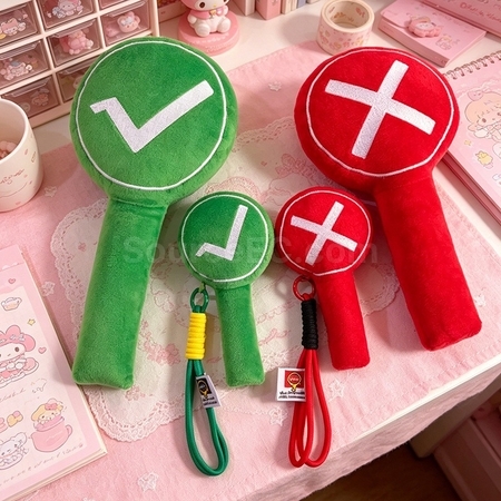 Customization Fluffy Doll Pendant of Right-Wrong Sign Corporate Gifts