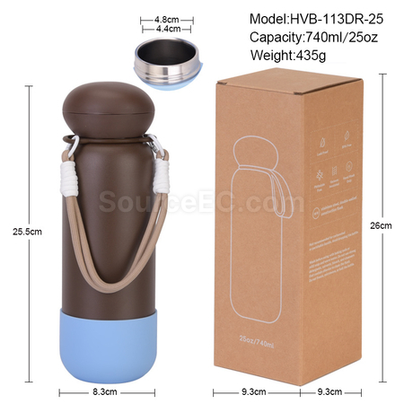 Customization Portable Carrying Strap Color-Blocked Thermos Cup Corporate Gifts