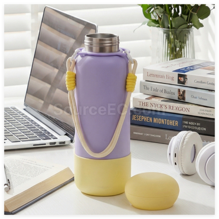 Customization Portable Carrying Strap Color-Blocked Thermos Cup Corporate Gifts