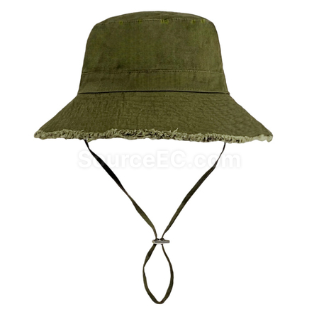 Customization Frayed Solid‑Color Cotton Bucket Hat Corporate Gifts