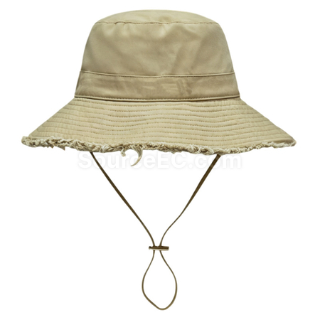 Customization Frayed Solid‑Color Cotton Bucket Hat Corporate Gifts