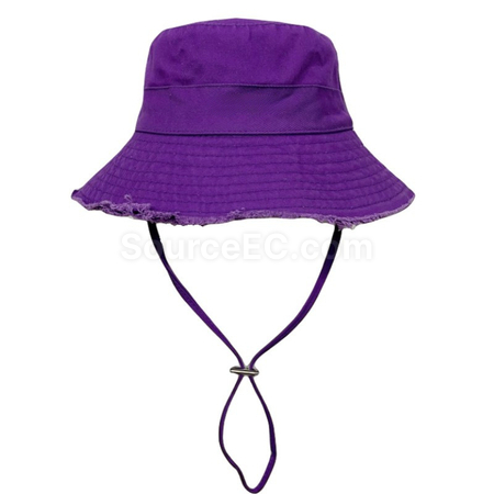 Customization Frayed Solid‑Color Cotton Bucket Hat Corporate Gifts