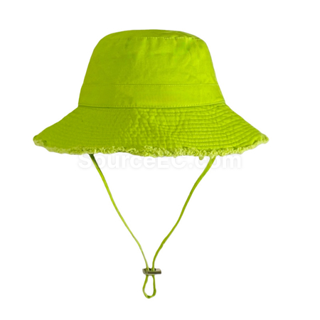 Customization Frayed Solid‑Color Cotton Bucket Hat Corporate Gifts