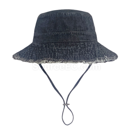 Customization Frayed Solid‑Color Cotton Bucket Hat Corporate Gifts
