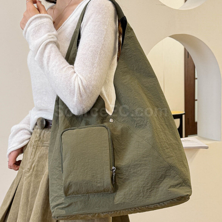 Large-capacity triangular pouch handbag