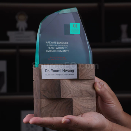 Customization Solid Wood Crystal Trophy Corporate Gifts