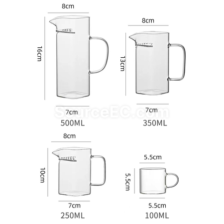 Customization Crescent‑Filter Glass Teapot & Glass Cup Set Corporate Gifts