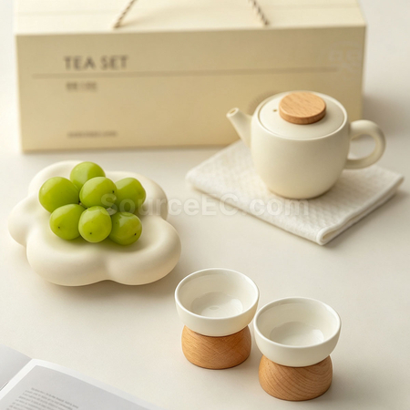 Light‑Luxury Ceramic Teapot and Teacup Gift Set
