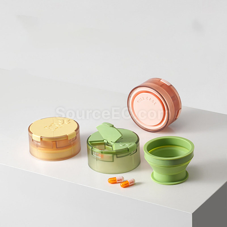 Customization 2‑in‑1 Portable Pill Box Water Cup Corporate Gifts