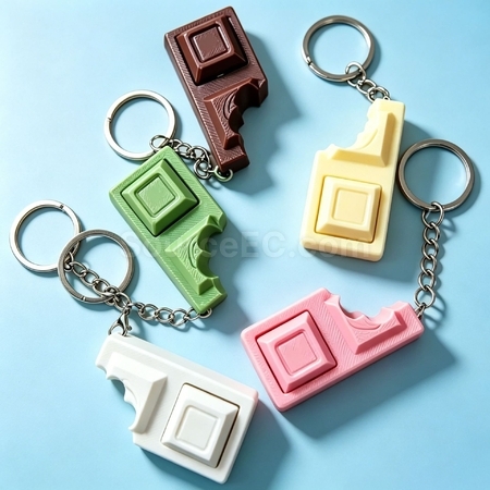 Chocolate Button Decompression Keychain