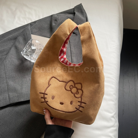 Customization Suede And Vintage Red Plaid Handbag Corporate Gifts
