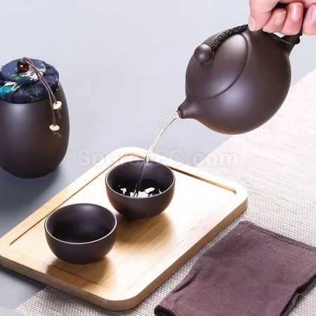 Customization Purple Clay Travel Tea Set Corporate Gifts