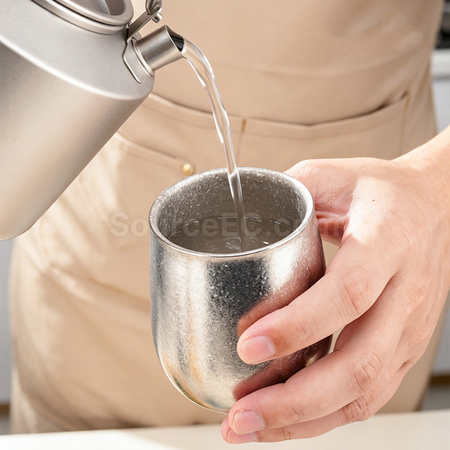 Customization Pure Titanium Ice Flower Goose Egg Cup Corporate Gifts