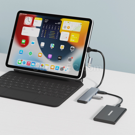Customization Dual-connector USB + Type-C 4-in-1 HUB Corporate Gifts