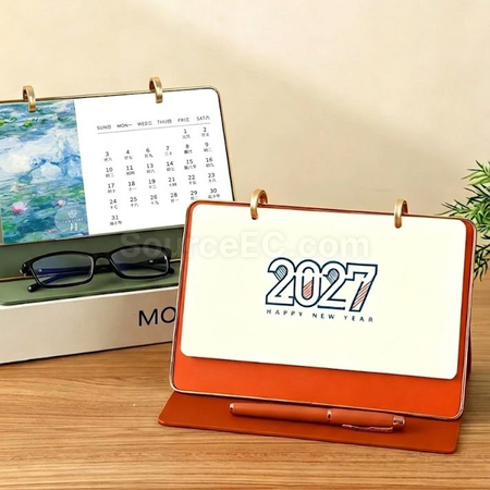 Customization Business Simple Leather Desk Calendar Corporate Gifts