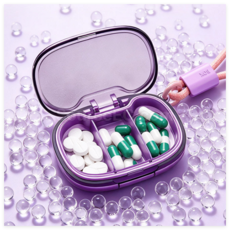 Customization Three-Compartment Pill Organizer With Lanyard Corporate Gifts