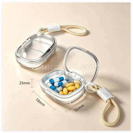 Customization Three-Compartment Pill Organizer With Lanyard Corporate Gifts
