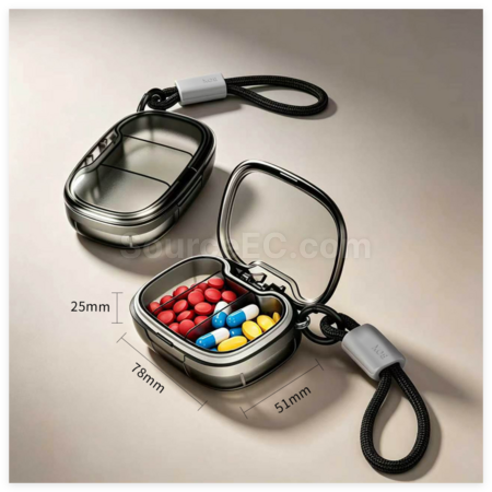 Customization Three-Compartment Pill Organizer With Lanyard Corporate Gifts