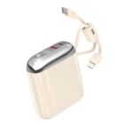 Mini power bank with built-in fast charging cable