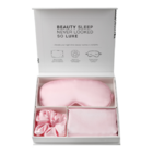Satin-like silk simulation three-piece set: eye mask, hair tie, pillowcase
