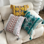 Tufted Linen Printed Throw Pillow