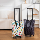 Portable foldable pull rod shopping cart