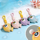 Bubble-blowing fish squeeze toy keychain